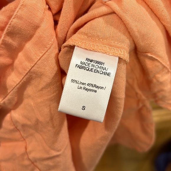 YFB Young Fabulous & Broke Women's Orange Button-Up Linen Dress - Picture 5 of 9